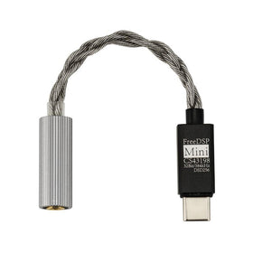 Moondrop FreeDSP Mini front angle showing compact DAC-AMP and portability benefit