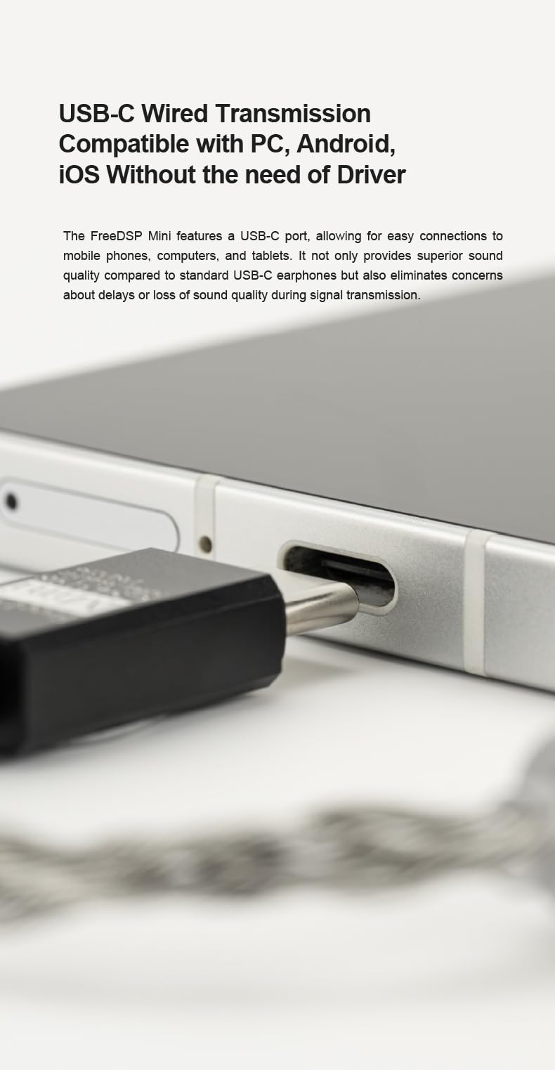 Moondrop FreeDSP Mini packaging with guidance card showing included accessories and quick start