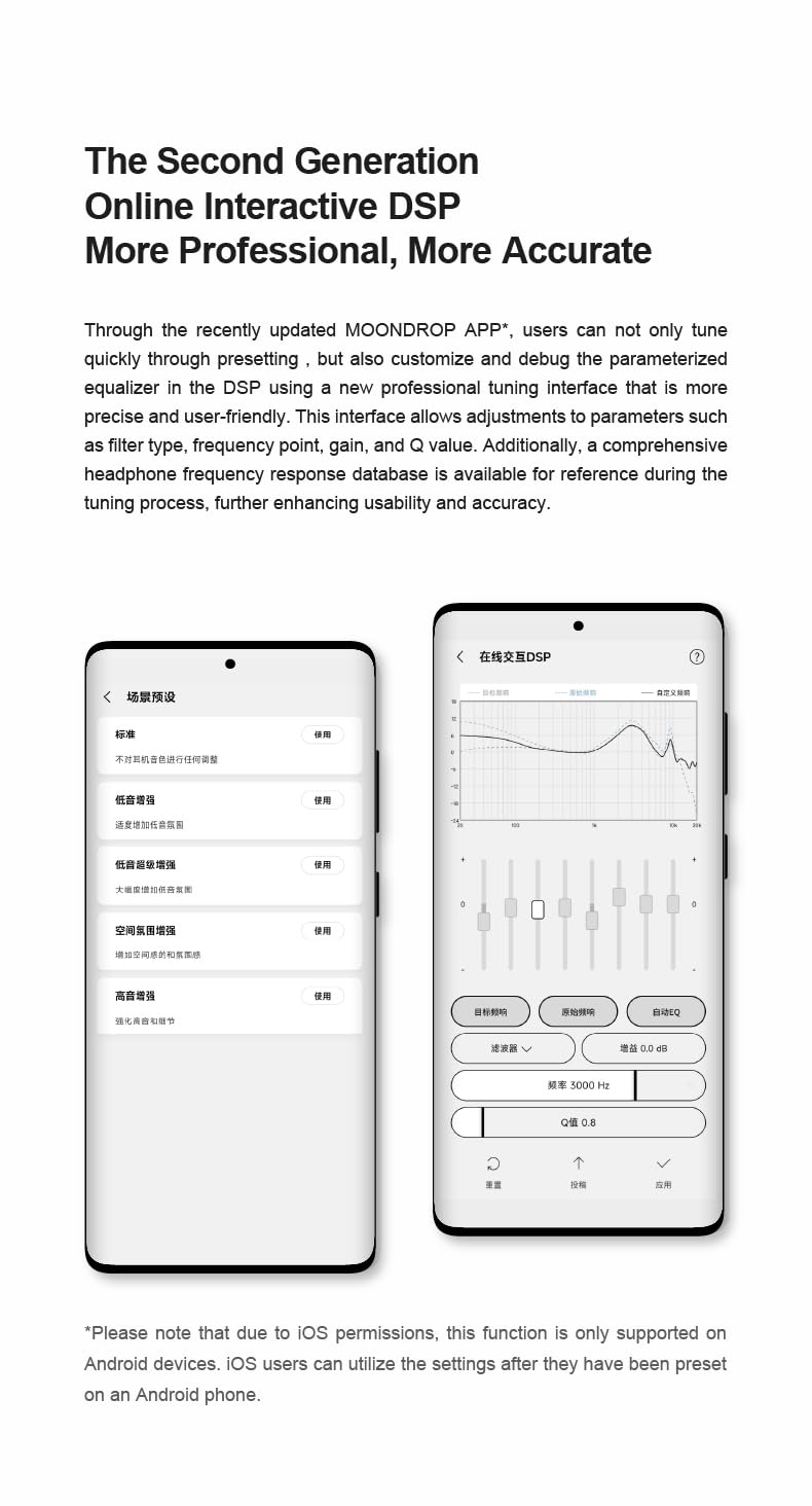 Moondrop FreeDSP Mini connected to earphones in use demonstrating improved sound clarity