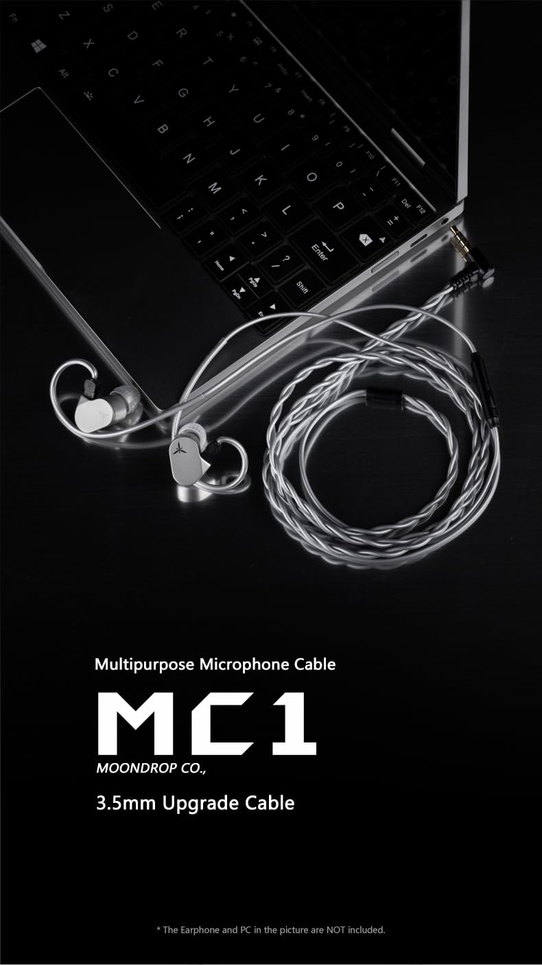 Moondrop MC1 close-up of 0.78mm two-pin connector showcasing secure IEM fit