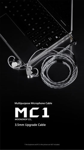 Moondrop MC1 close-up of 0.78mm two-pin connector showcasing secure IEM fit