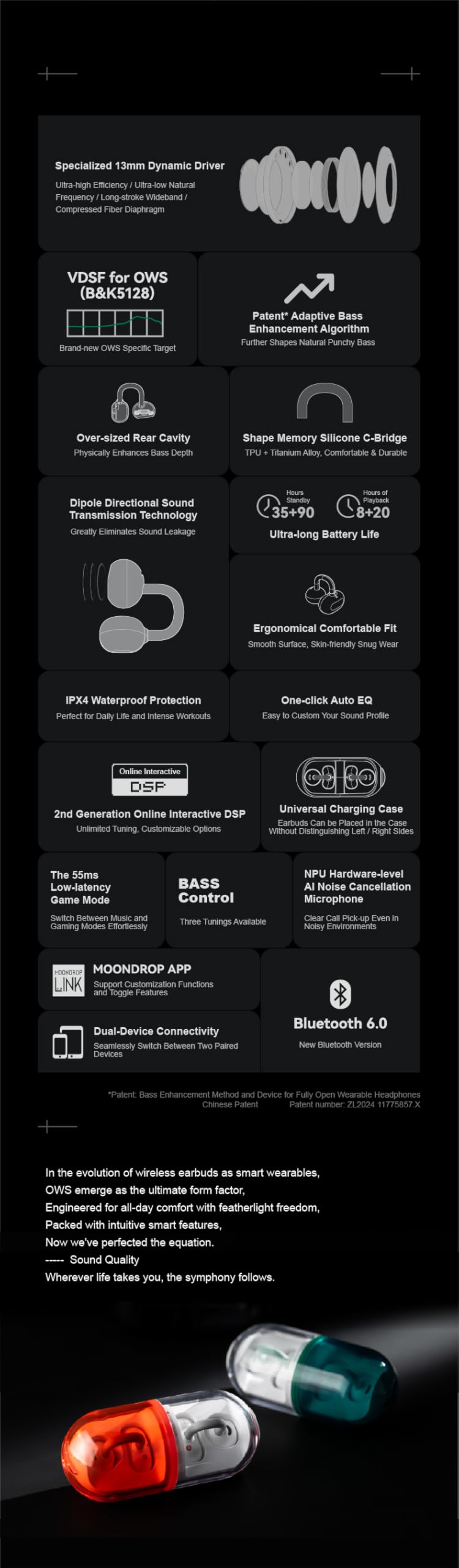 Moondrop measurement label and tuning reference chart highlighting B&K 5128 precision
