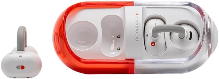 Moondrop front packaging showing red Pill earbuds and futuristic case, attractive presentation