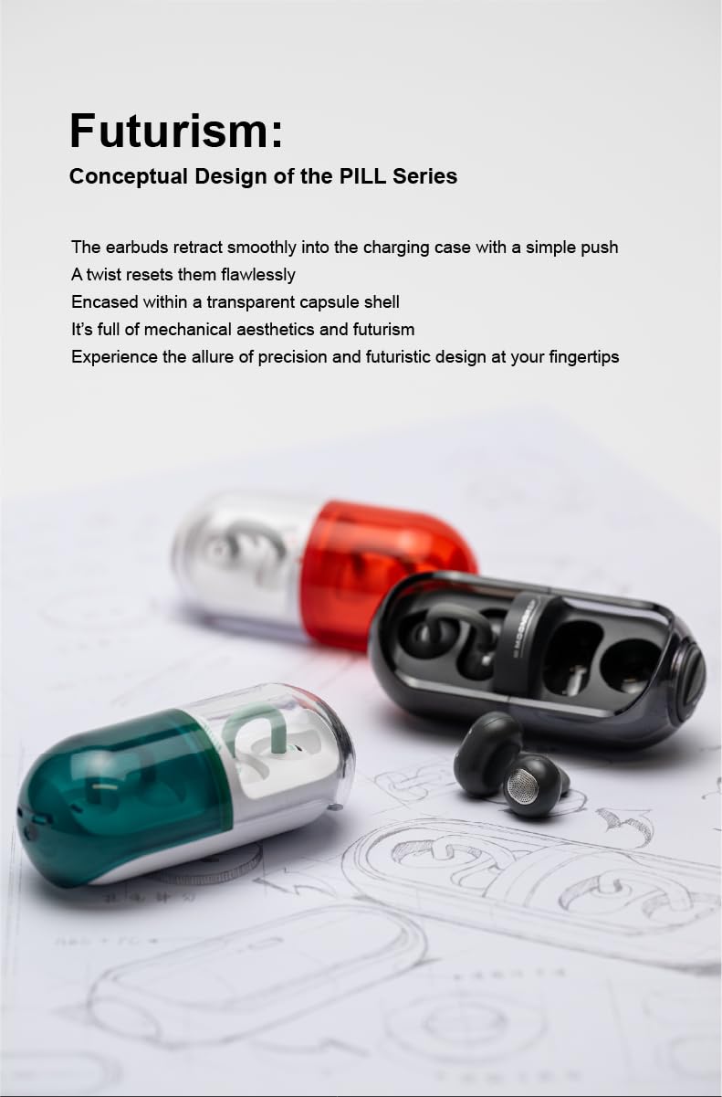 Moondrop Pill held in hand for scale showing compact portable design