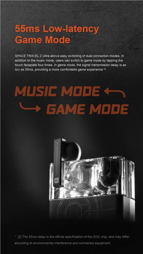 Moondrop Space Travel 2 Ultra LDAC codec icon displayed on phone with earbuds, indicating high‑res wireless playback.