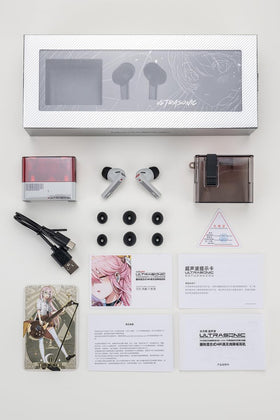 Moondrop Ultrasonic charging case open shows portable, convenient charging.