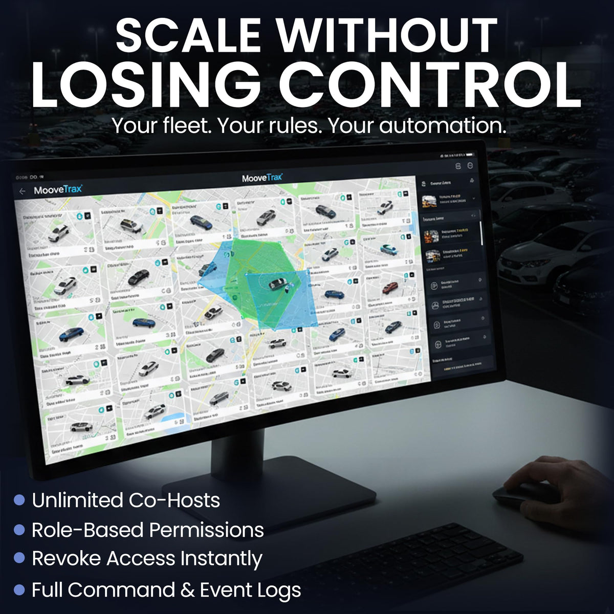 MooveTrax V3 toll and maintenance alerts aid scheduling.