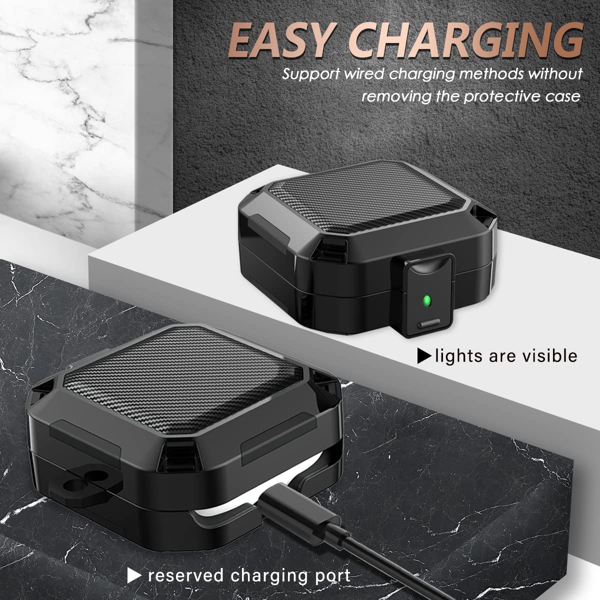 Mooyavia Beats Fit Pro case open view with earbuds stored safely