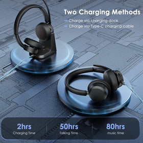 Mopchnic headset dual-device connection display illustrating seamless pairing.