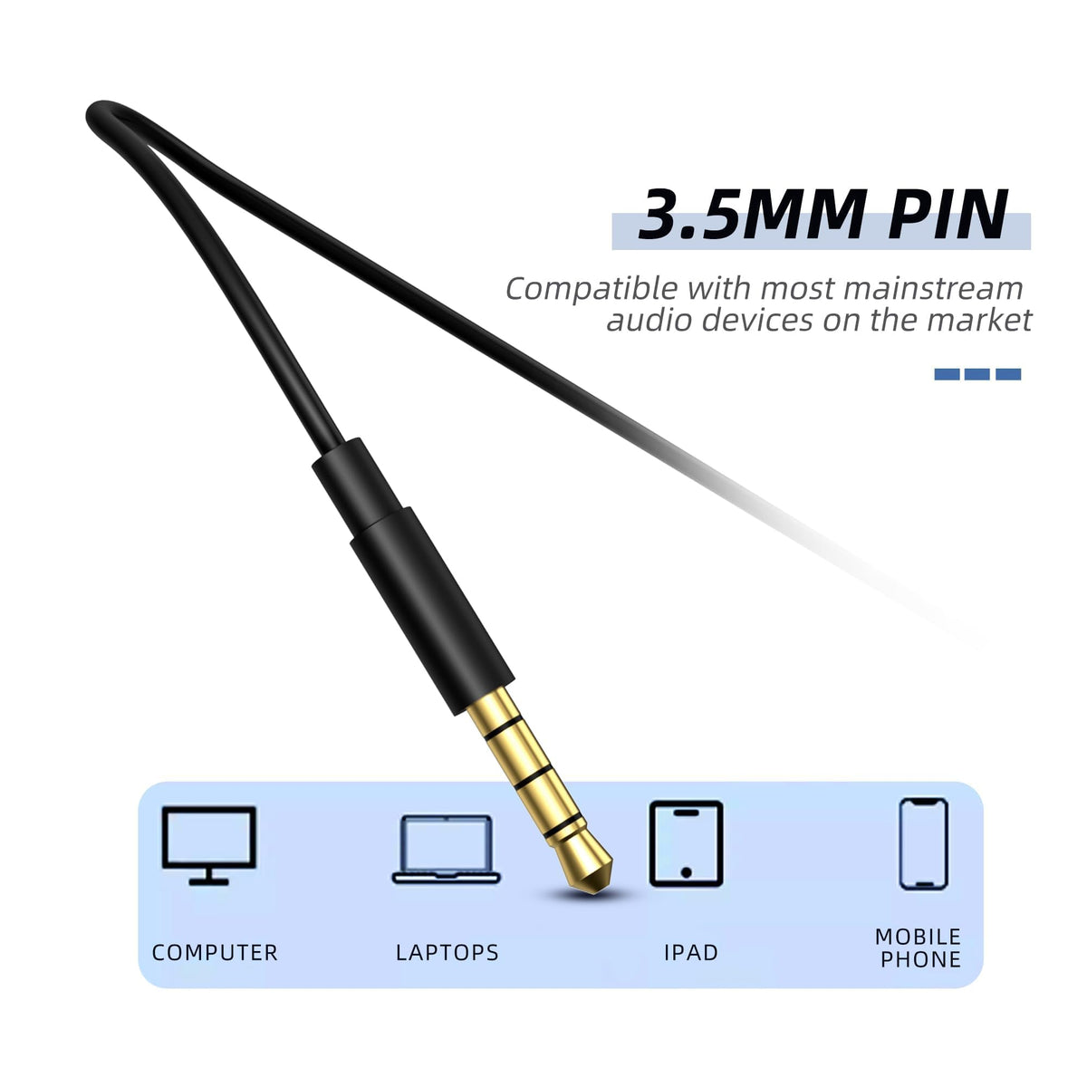 MORMOQUE EP-06 3.5mm jack works with most devices without adapters.