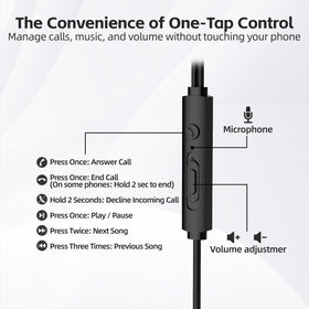 MORMOQUE earbuds next to a hand showing scale and easy portability