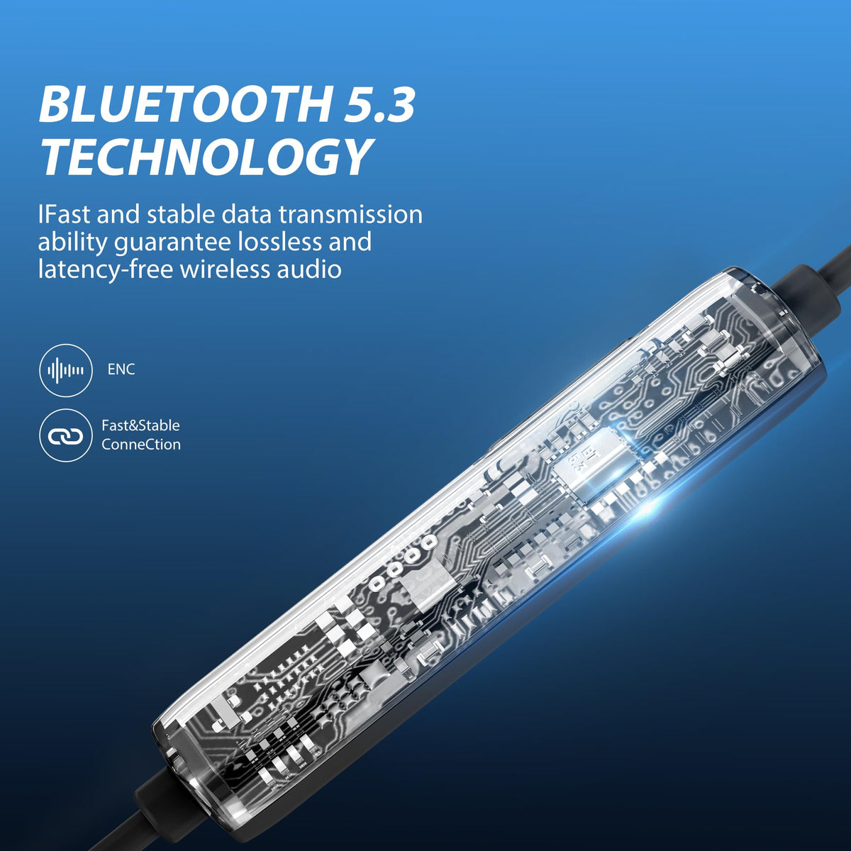 MORMOQUE G5 worn around the neck for comfortable fit.