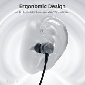 MORMOQUE neckband headphones offering up to 40 hours of playback on a single charge
