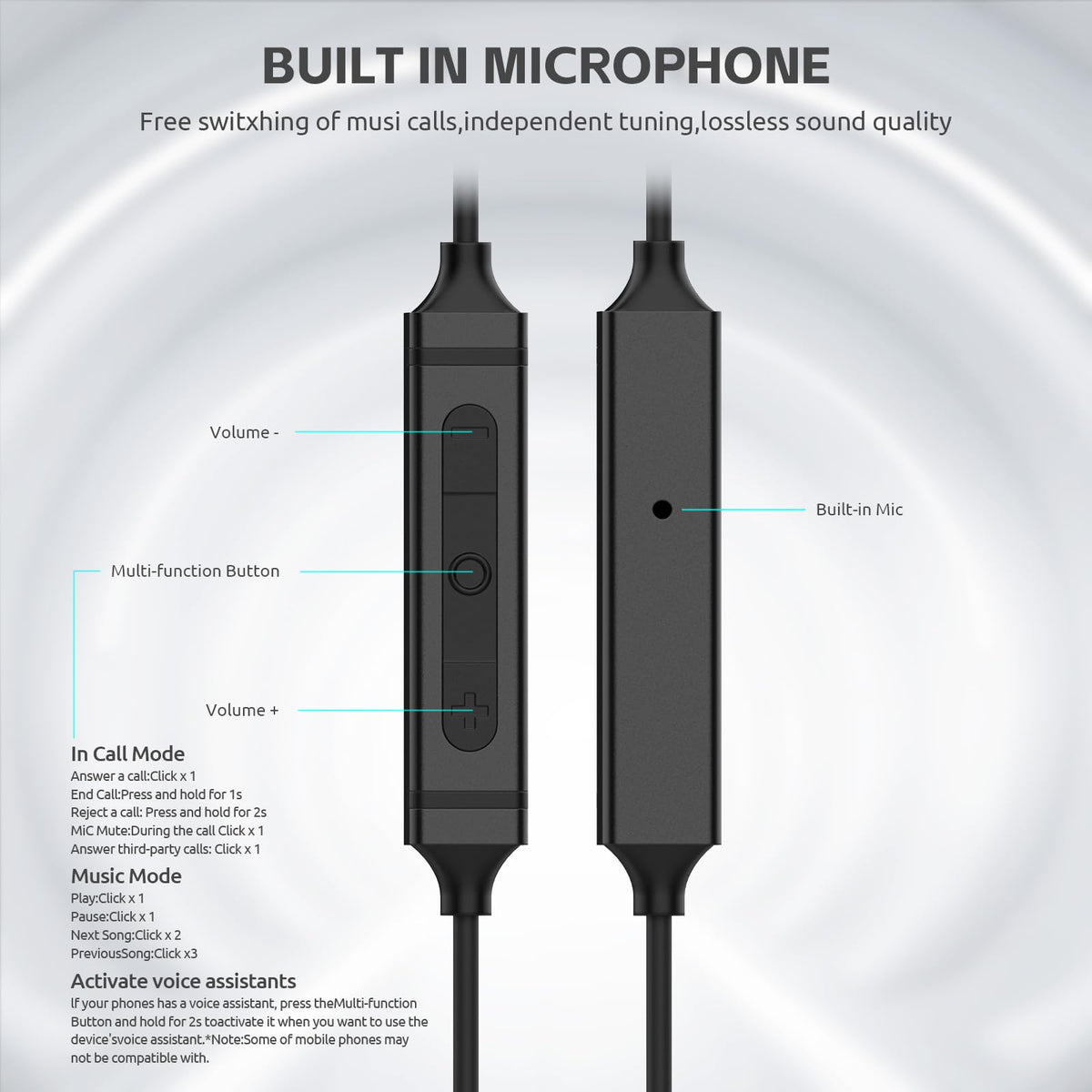 MORMOQUE USB-C headphones ergonomic 6-tip system for a secure daily fit.