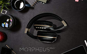 Morpheus 360 Serenity headset with built-in microphone for hands-free calls.
