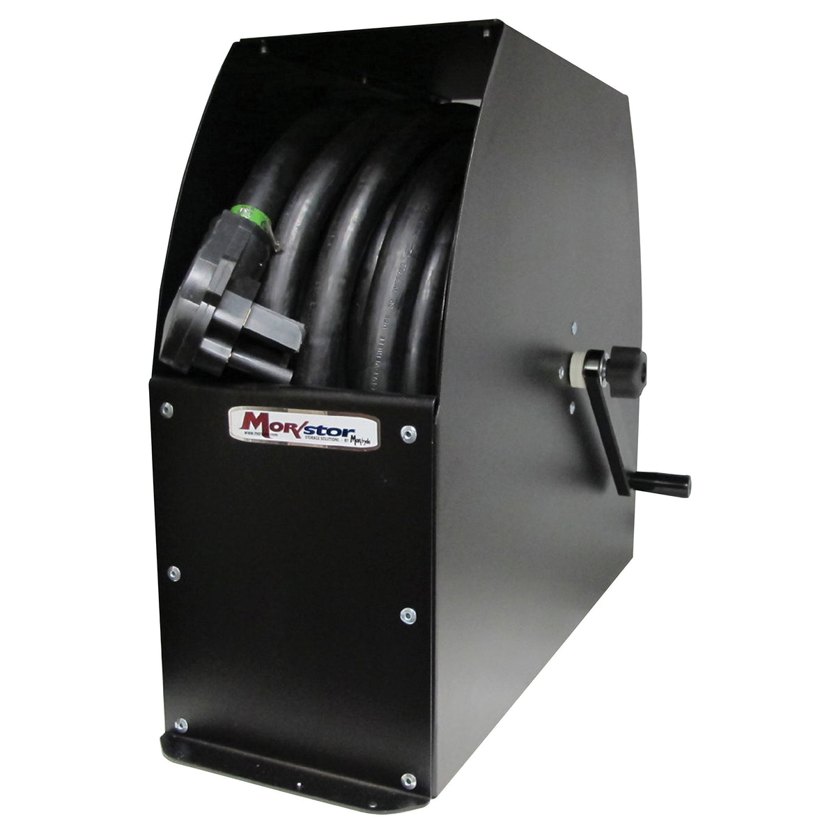 MORryde Reel56 Easy Reel Cord Spooler tall black for neat storage and quick winding.