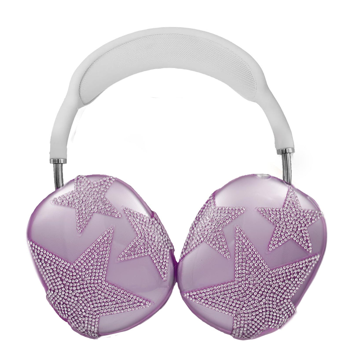 MORWLAT AirPods Max case with purple glitter stars for stylish protection.