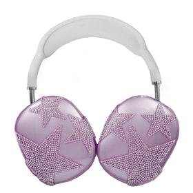 MORWLAT AirPods Max case with purple glitter stars for stylish protection.