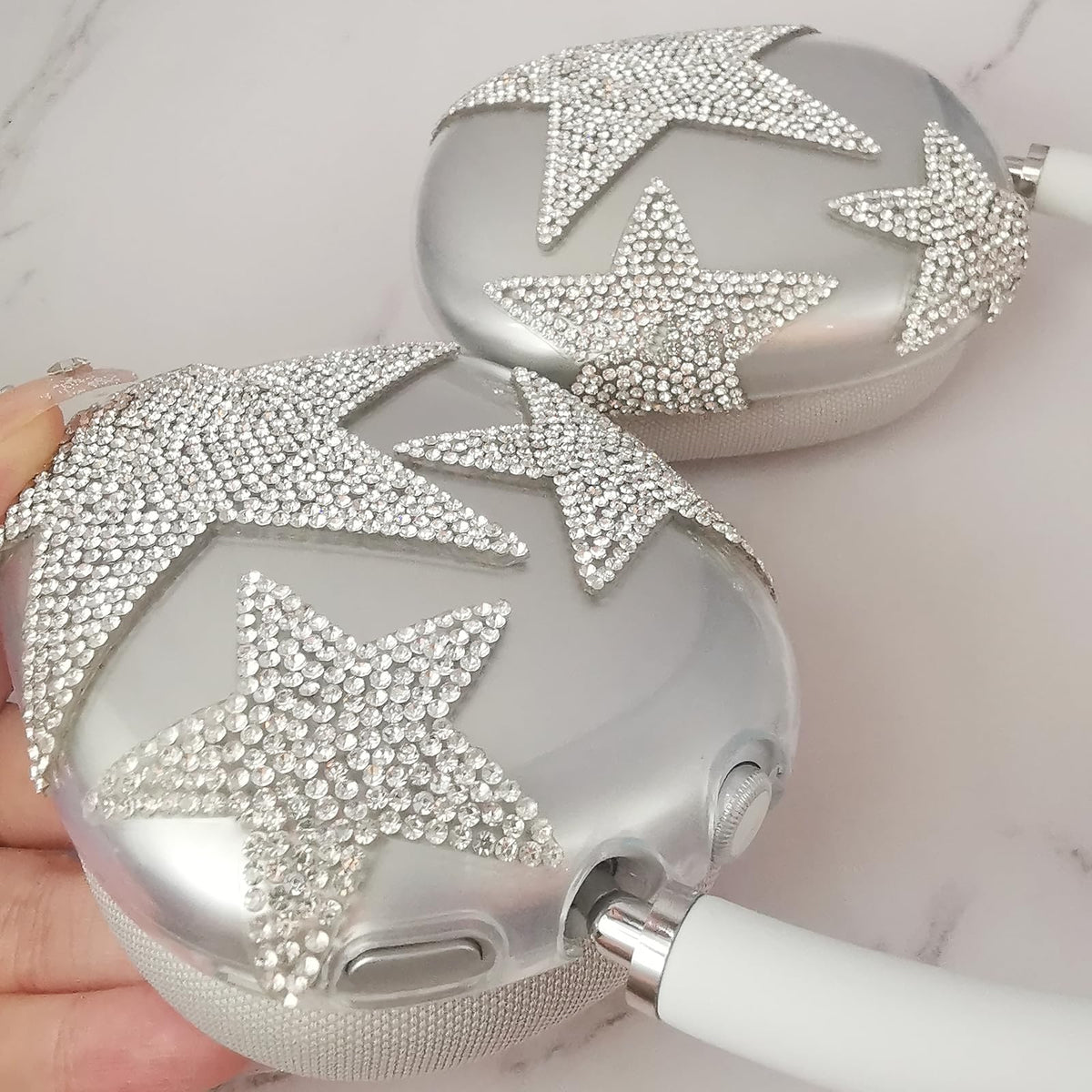 MORWLAT case installed on AirPods Max demonstrating fashion-forward protection