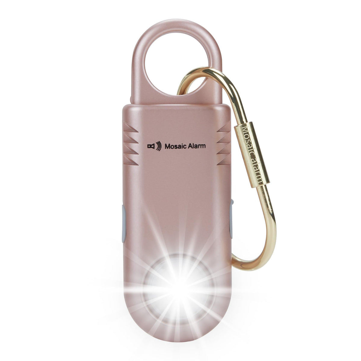 Mosaic Alarm 135dB front view in rose gold for immediate safety access.
