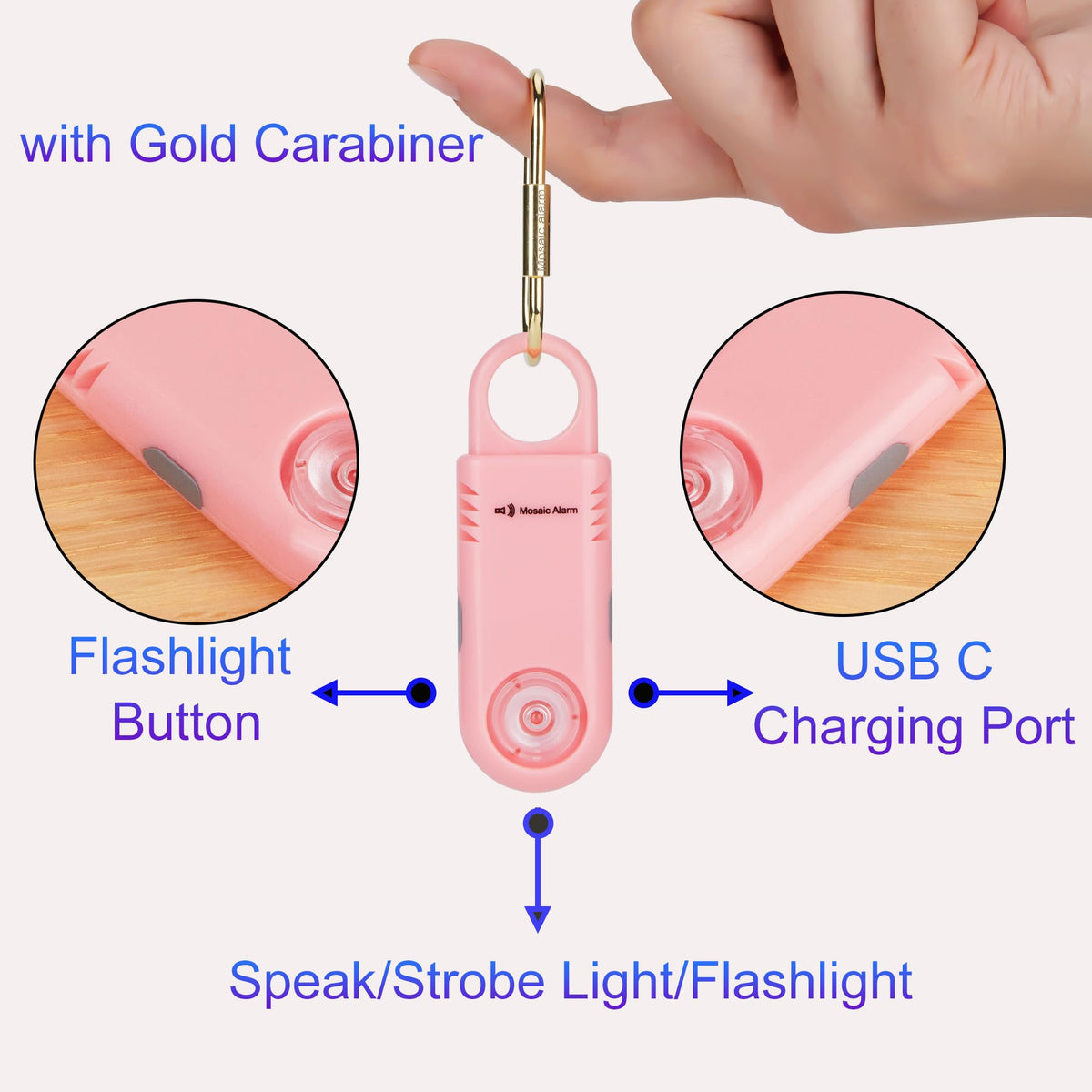 Mosaic Alarm compact emergency device ideal for walks and hikes.