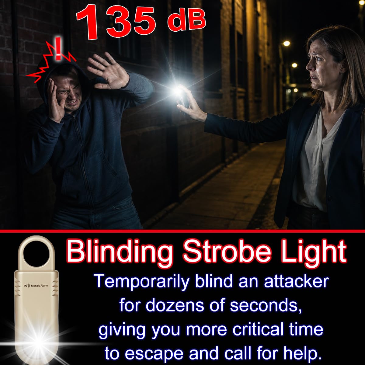 Mosaic Alarm non-slip grip ensures confident handling in rain