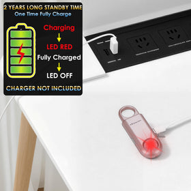 Mosaic Alarm SOS keychain clip attaches to bags and belts