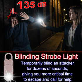 Mosaic Alarm strobe flash in action for nighttime visual deterrence and attention.