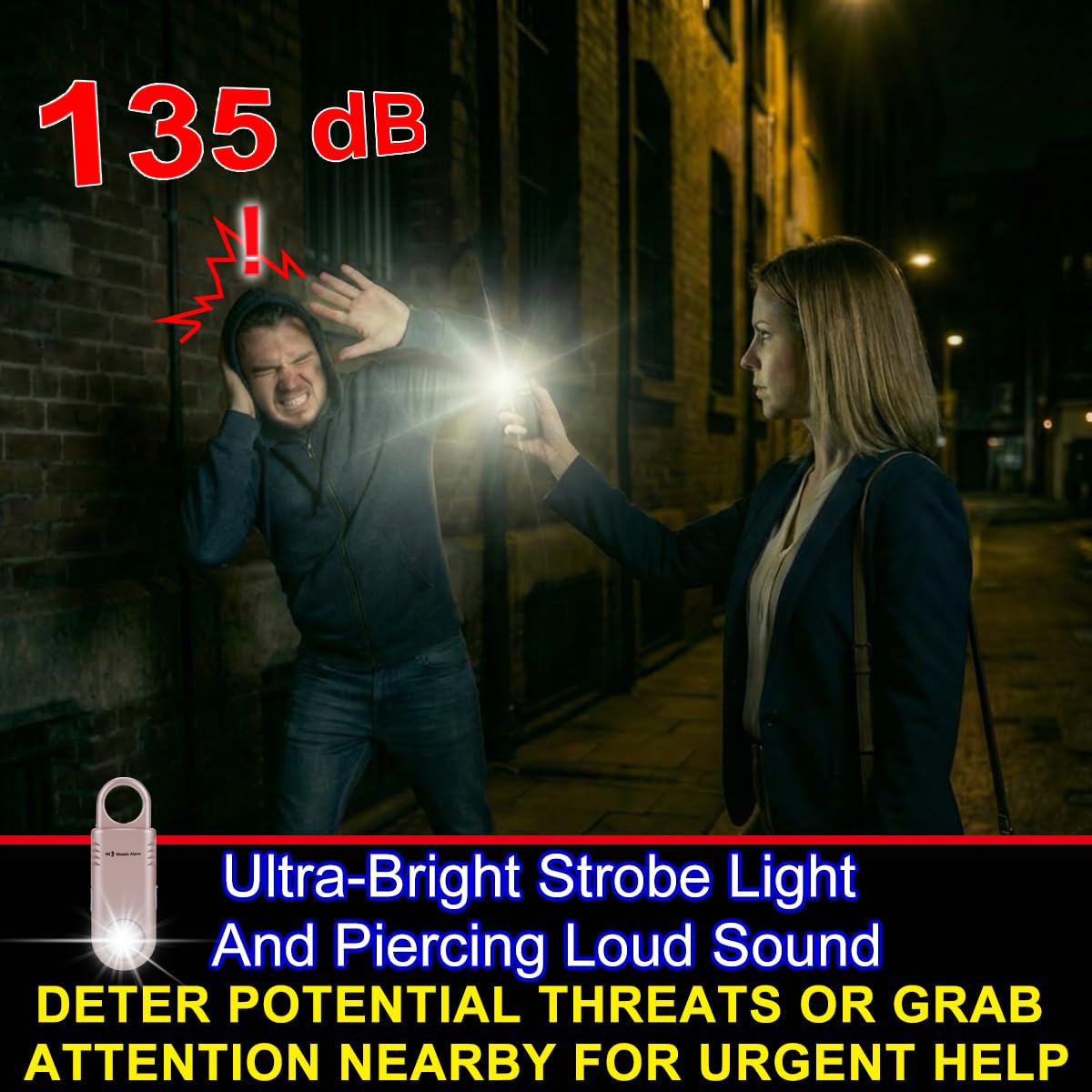 Mosaic Alarm ultra-bright flashlight illuminates dark spaces