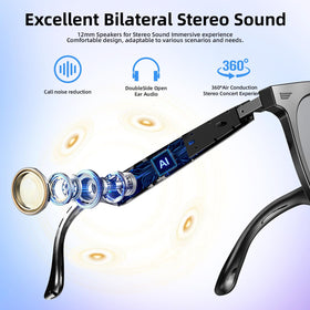 Moscrea Smart Glasses UV protection lens enhances clarity while shielding eyes outdoors.