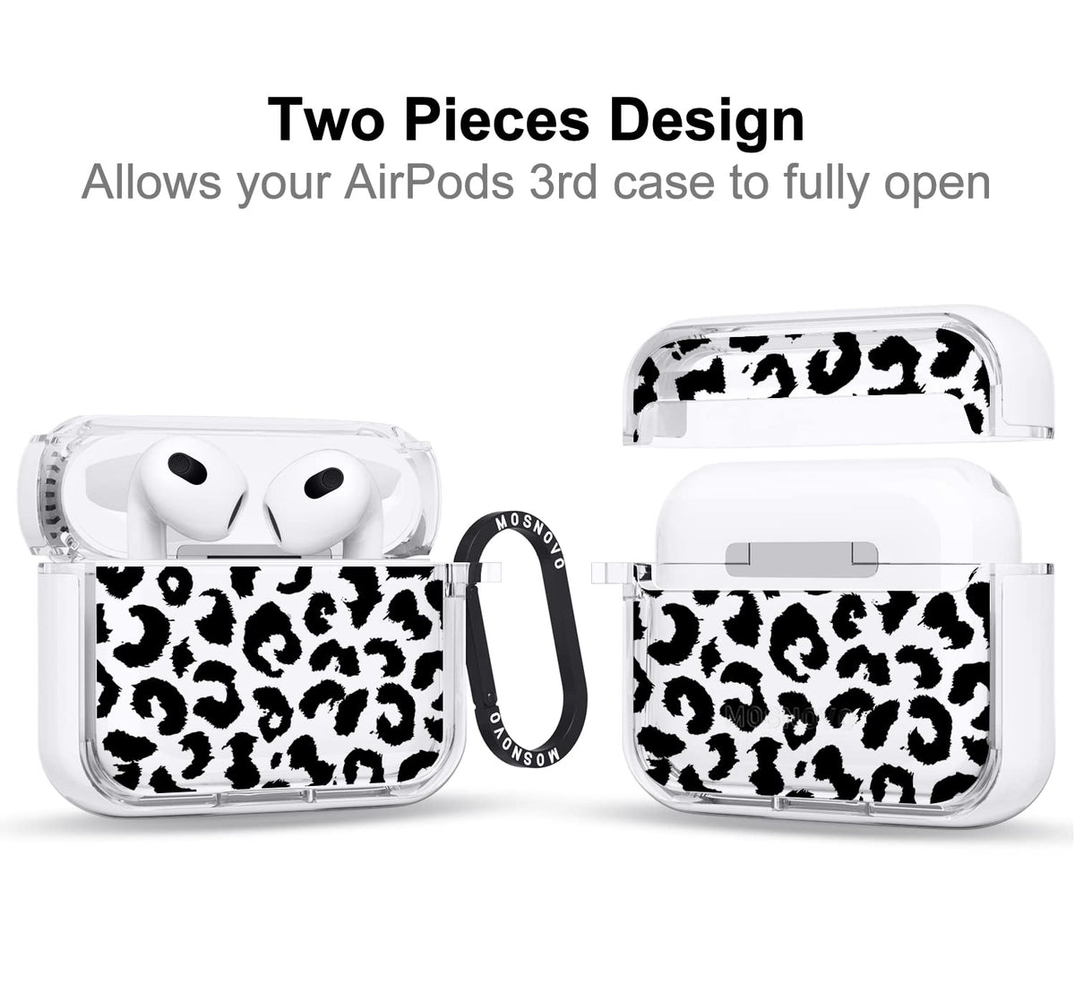 MOSNOVO AirPods 3 case with luxe metal ring for quick bag access.