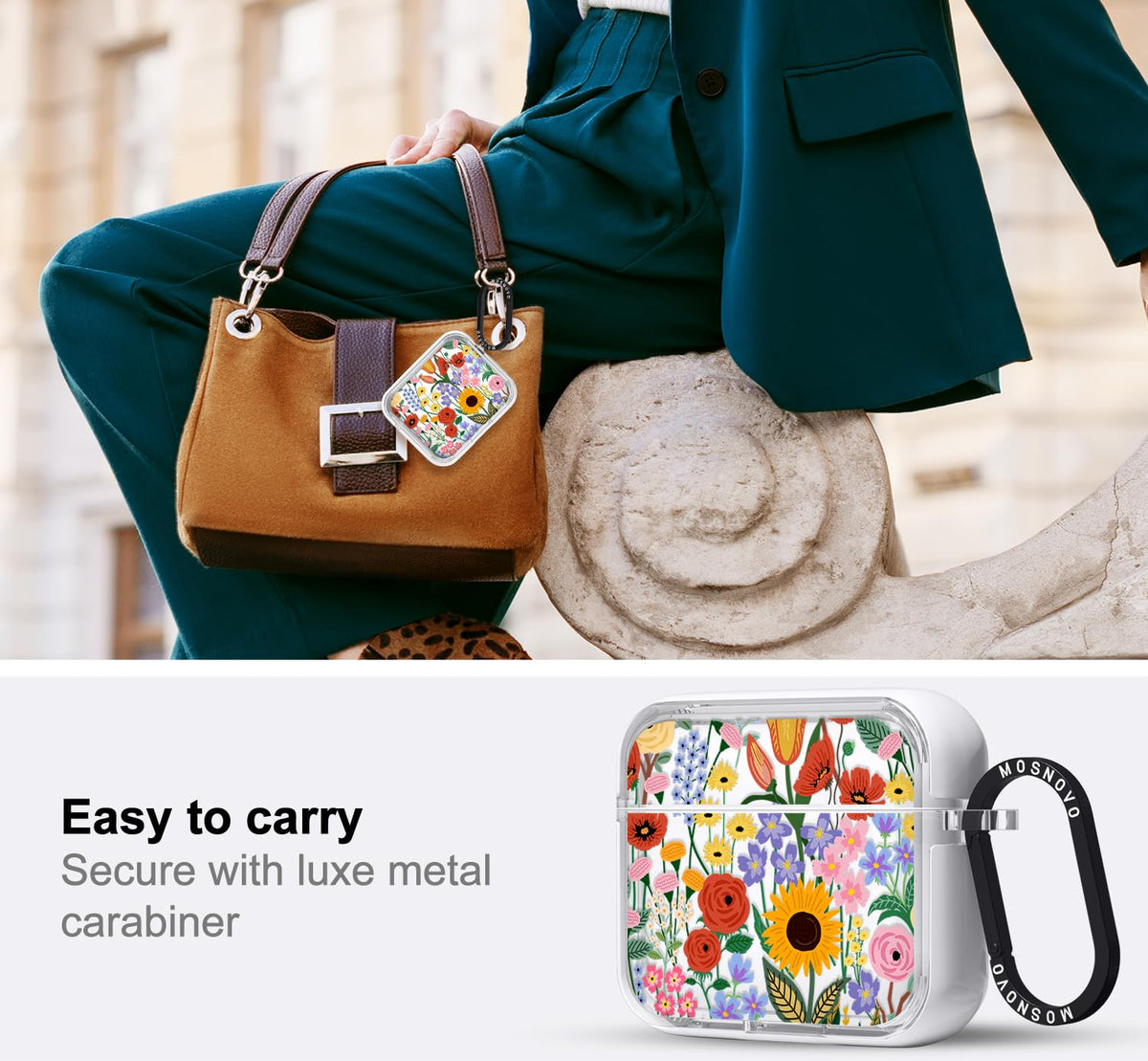 MOSNOVO AirPods 3 Dual-Layer Case absorbs shocks while protecting the charging surface.