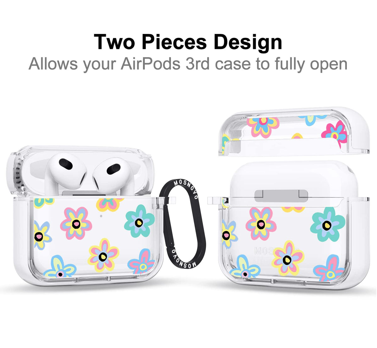 MOSNOVO AirPods 3rd Gen case with shockproof dual-layer design protects drops.