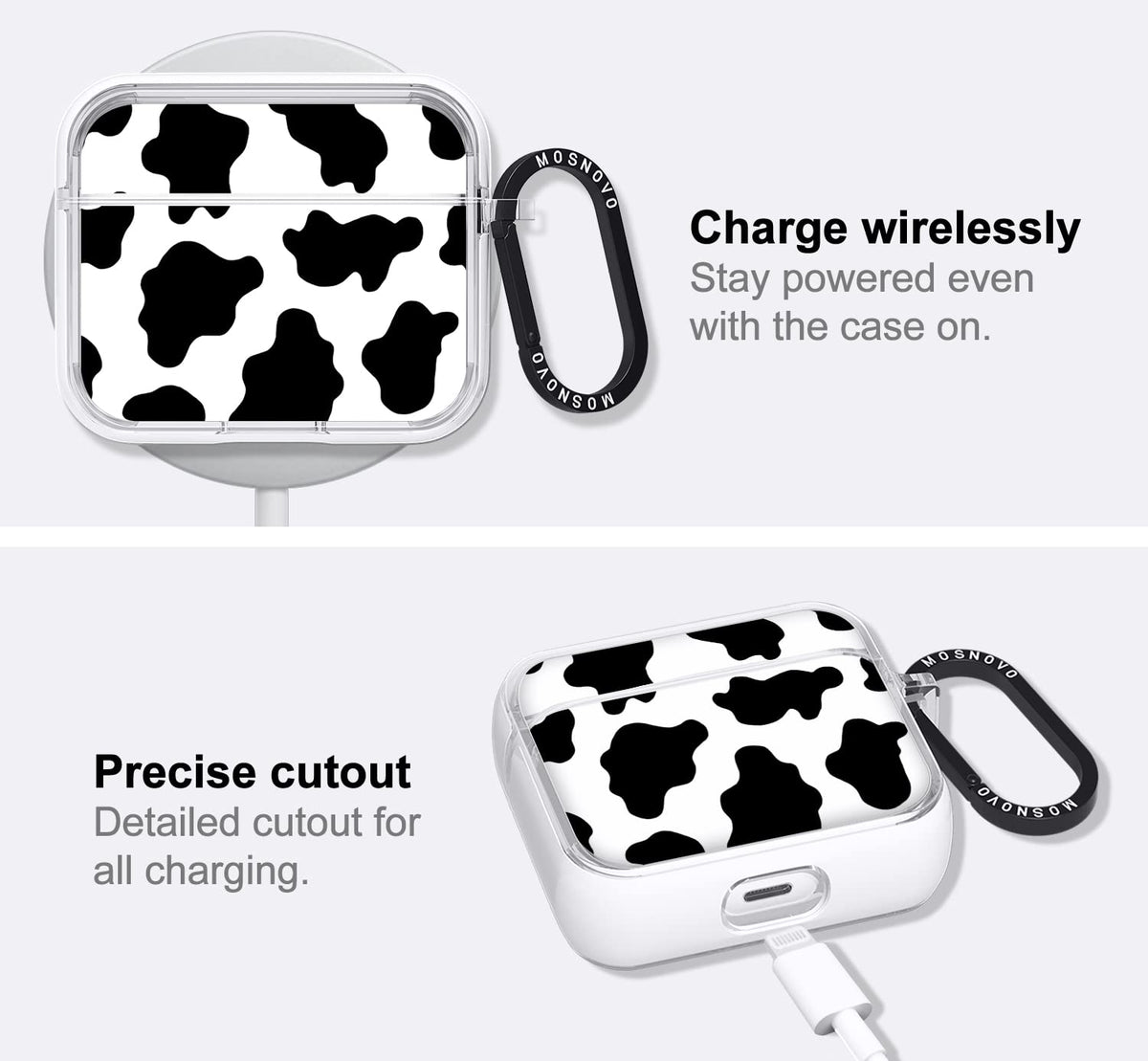 MOSNOVO AirPods 3rd Gen wireless charging compatible with case.