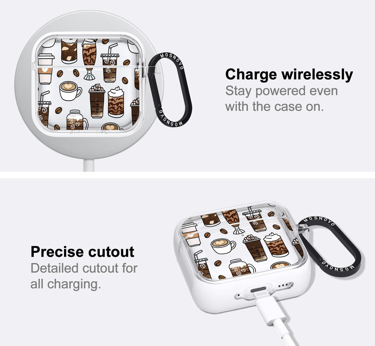 MOSNOVO AirPods 4 case includes removal tool for easy fitting