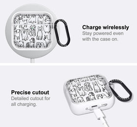 MOSNOVO AirPods 4 case in use, charging wirelessly without removing the case.