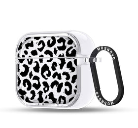 MOSNOVO front view of case showing clear shell and black leopard ring for style