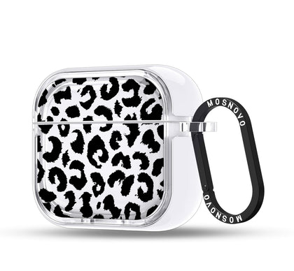 MOSNOVO front view of case showing clear shell and black leopard ring for style