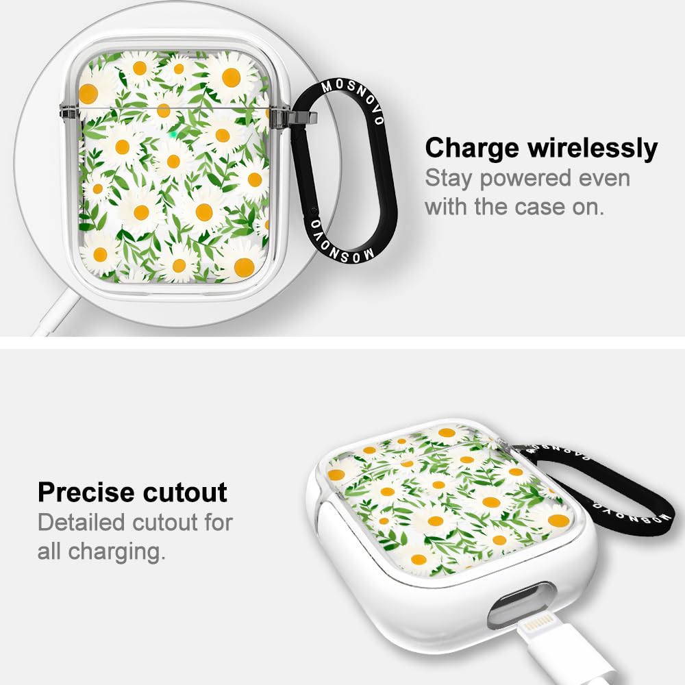 MOSNOVO AirPods case clear yellow-resistant maintains transparency.