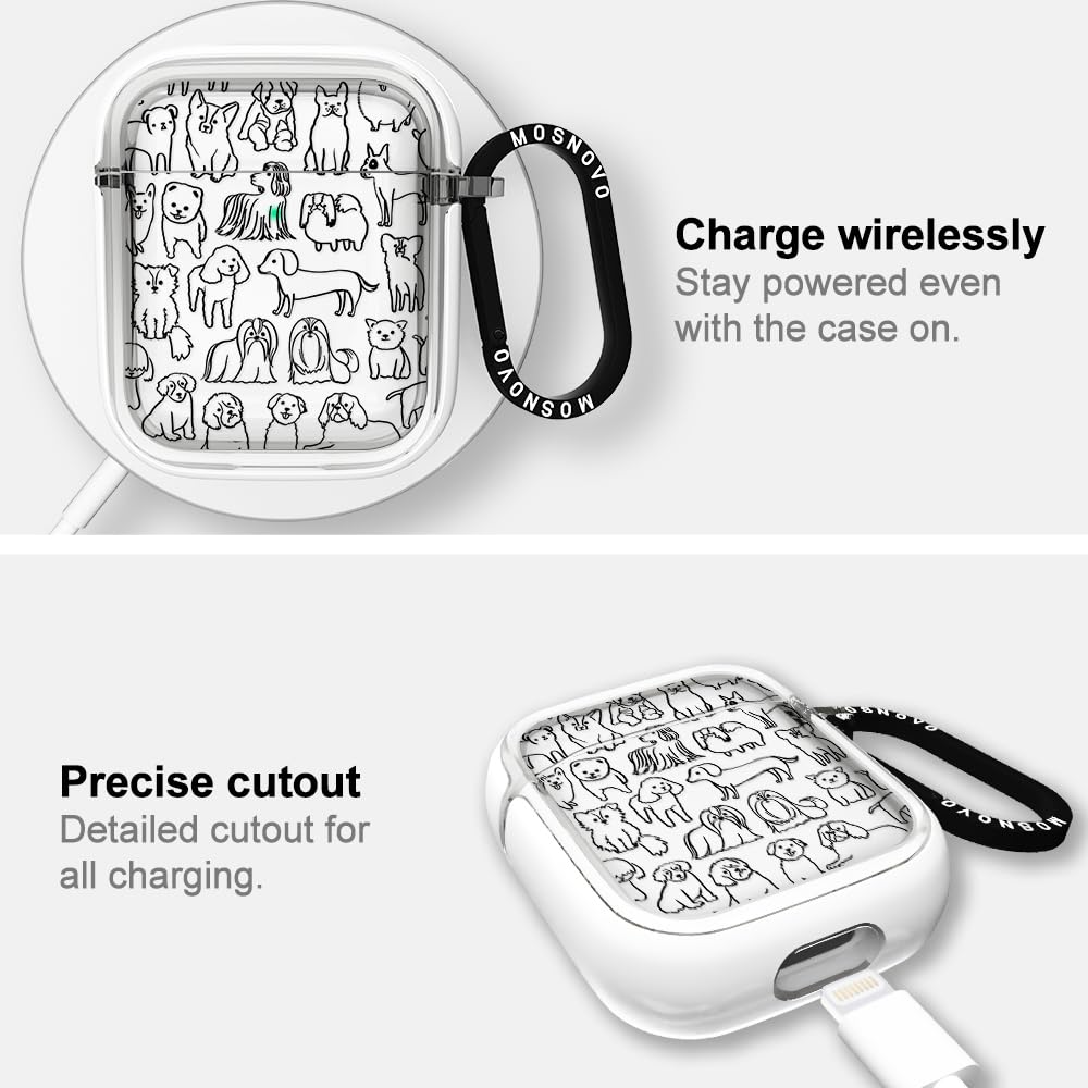 MOSNOVO AirPods Case Doodle Dog complete package includes removal tool