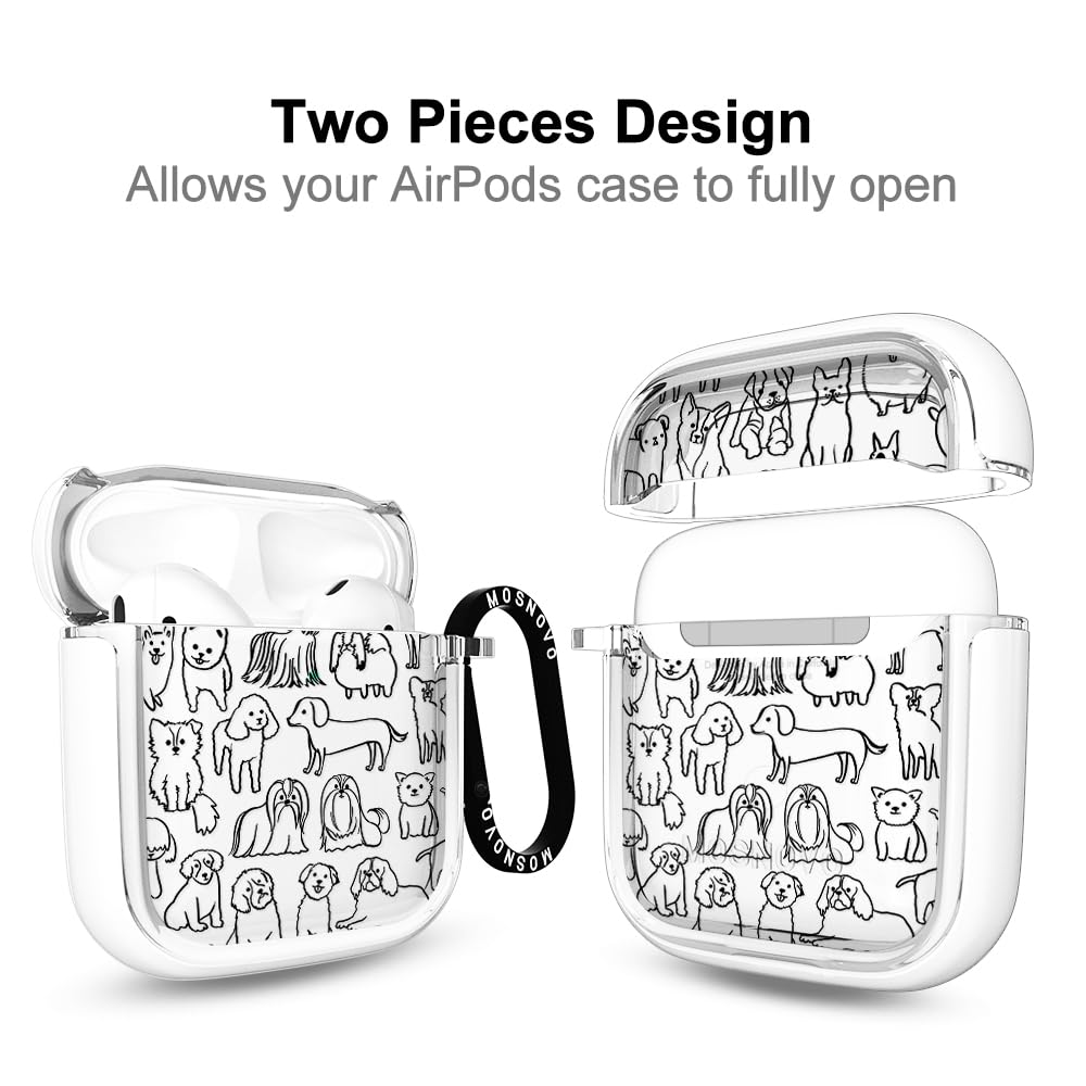 MOSNOVO AirPods Case Doodle Dog dual-layer shockproof close-up