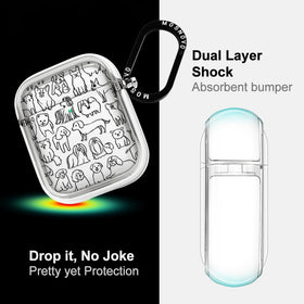 MOSNOVO AirPods Case Doodle Dog wireless charging with case on