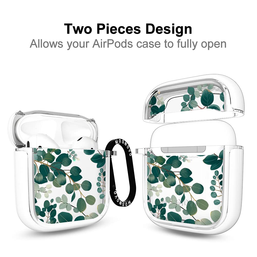 MOSNOVO airpods case with metal ring for easy access and secure attachment.