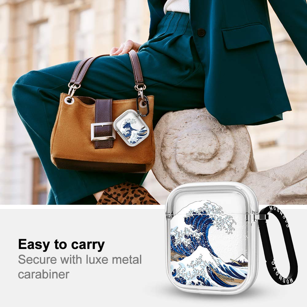 MOSNOVO AirPods Case Luxe Metal Ring for quick access and carry