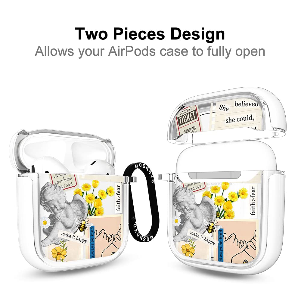 MOSNOVO yellow-resistant AirPods case with dual PC guards against yellowing for lasting clarity.
