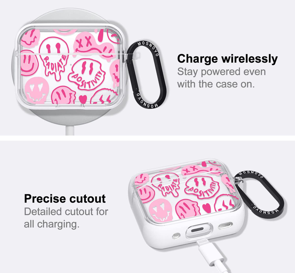 Dual-layer protection for AirPods Pro 2, MOSNOVO case guards drops.
