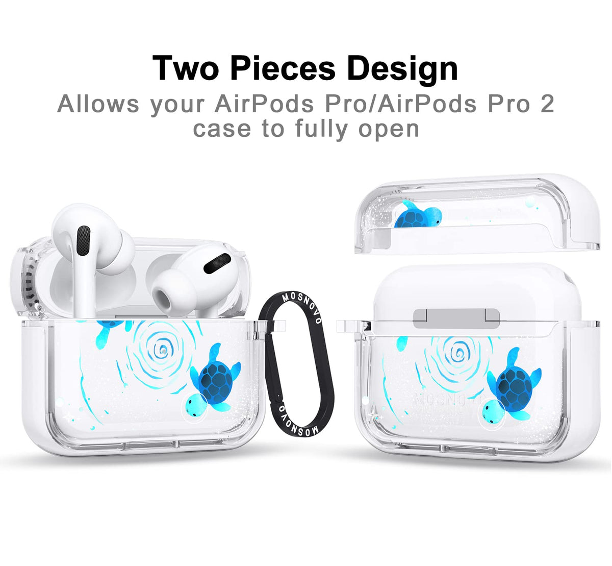 MOSNOVO AirPods Pro 2 case features shockproof design for on-the-go protection.