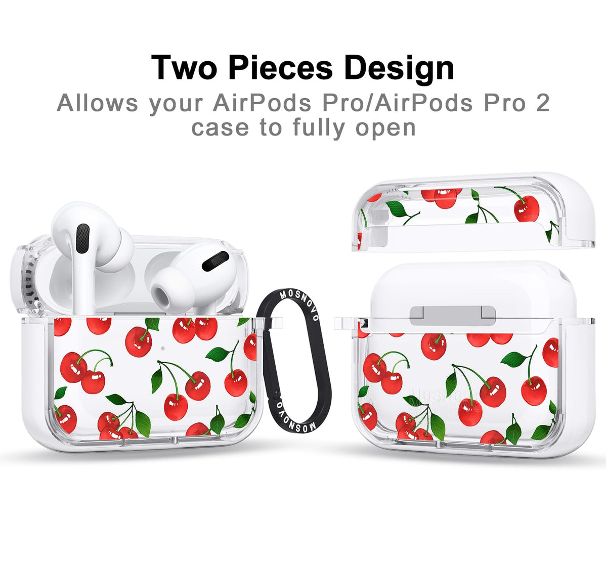 MOSNOVO AirPods Pro 2 case shows shockproof dual-layer protection.
