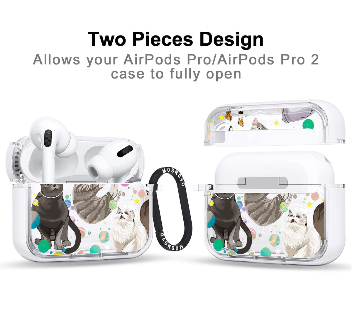 MOSNOVO AirPods Pro 2 case with shockproof protection for on-the-go.