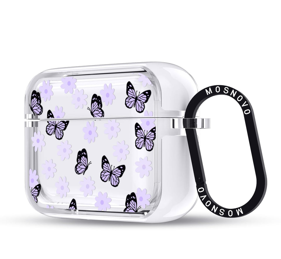 MOSNOVO front view lilac butterfly case displaying clear protection